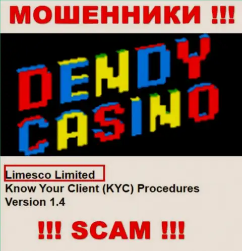 Инфа про юридическое лицо internet мошенников DendyCasino - Limesco Ltd, не спасет Вас от их грязных рук