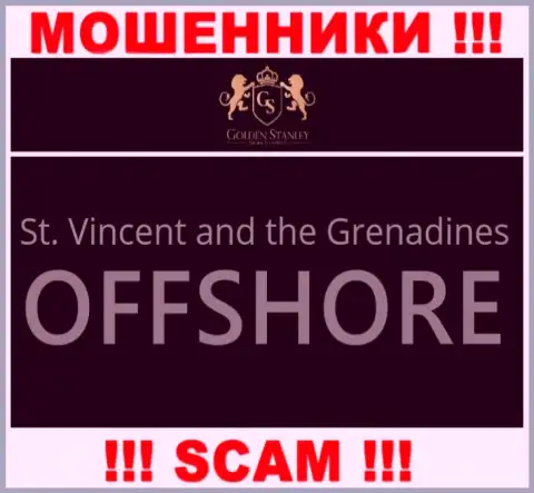 Офшорная регистрация GoldenStanley на территории St. Vincent and the Grenadines, способствует накалывать доверчивых людей