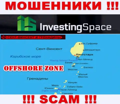 Investing-Space Com имеют регистрацию на территории - St. Vincent and the Grenadines, избегайте взаимодействия с ними