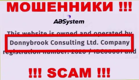 Сведения об юридическом лице AB System, ими является организация Donnybrook Consulting Ltd