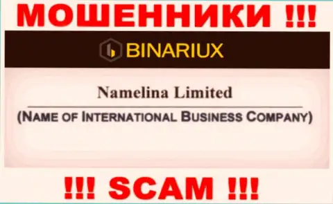 Binariux - это интернет махинаторы, а управляет ими Namelina Limited
