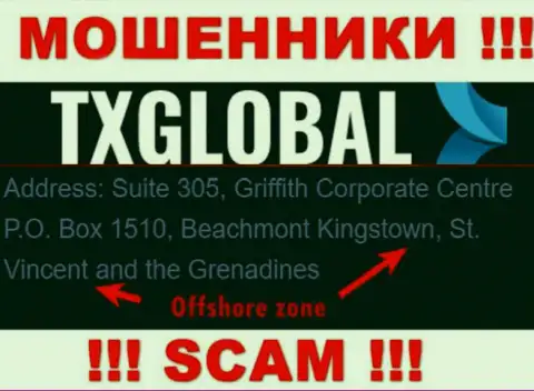 С мошенником TXGlobal Com не стоит совместно работать, они расположены в оффшоре: St. Vincent and the Grenadines