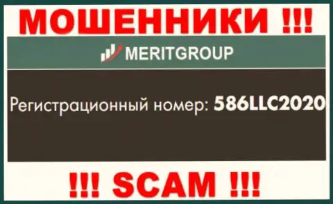 Регистрационный номер, под которым зарегистрирована компания Merit Group: 586LLC2020