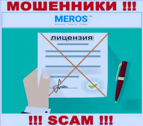 Контора Meros TM не имеет лицензию на осуществление своей деятельности, т.к. мошенникам ее не дают