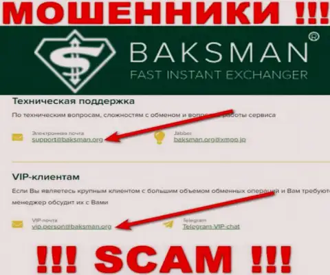 По различным вопросам к internet обманщикам BaksMan, можно написать им на e-mail