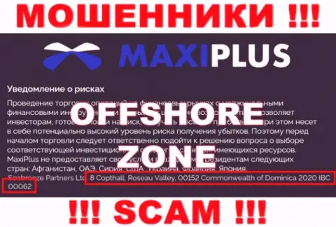 Контора Maxi Plus имеет регистрацию очень далеко от оставленных без денег ими клиентов на территории Dominica