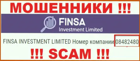 Как представлено на официальном интернет-ресурсе мошенников FinsaInvestmentLimited Com: 08482480 - это их рег. номер