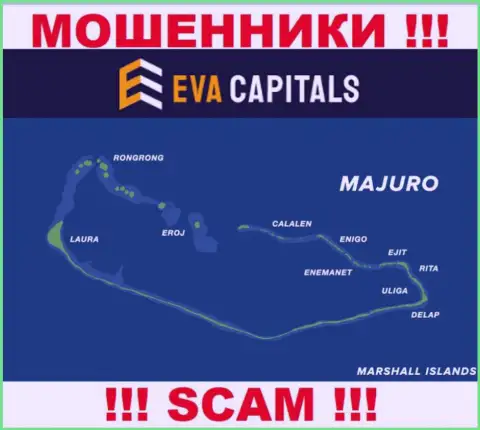 С EvaCapitals крайне рискованно сотрудничать, место регистрации на территории Majuro, Marshall Islands