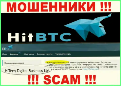 HiTech Digital Business Ltd - компания, которая управляет internet мошенниками HitBTC