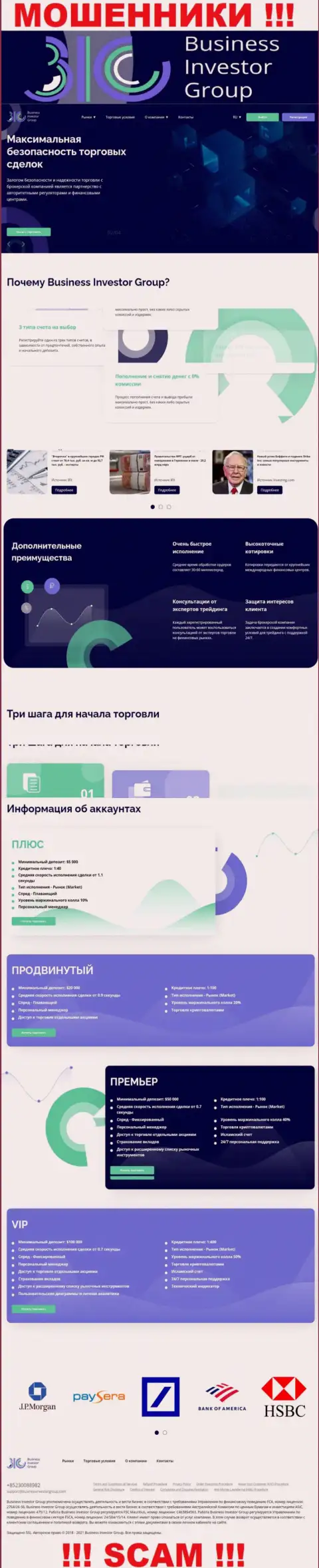 Web-портал обманщиков Business Investor Group - BusinessInvestorGroup Com ловушка для лохов