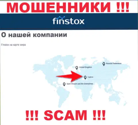 Finstox - это интернет мошенники, их адрес регистрации на территории Кипр