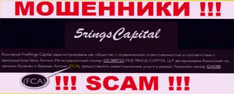 Не взаимодействуйте с организацией FIVE RINGS CAPITAL LLP - работают под крышей офшорного регулятора - Financial Conduct Authority (FCA)