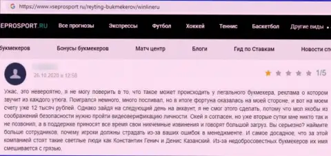 Рассуждение доверчивого клиента, денежные активы которого застряли в карманах кидал ВинЛайн