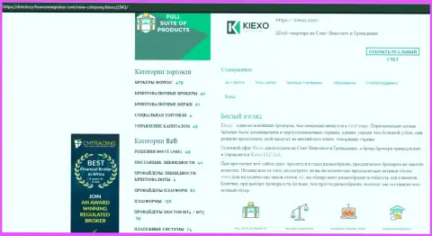 Обзорный материал об условиях торговли форекс брокерской компании Киехо, размещенный на портале Директори ФинансМагнатес Ком