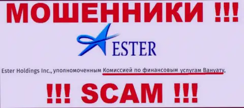 Ester Holdings Inc internet мошенники и их регулятор: VFSC также