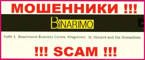 Binarimo - это интернет мошенники ! Засели в офшоре по адресу - Suite 3, ​Beachmont Business Centre, Kingstown, St. Vincent and the Grenadines и выманивают вложенные денежные средства людей