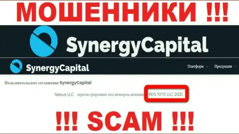 Номер регистрации конторы SynergyCapital Cc - REG 1070 LLC 2021