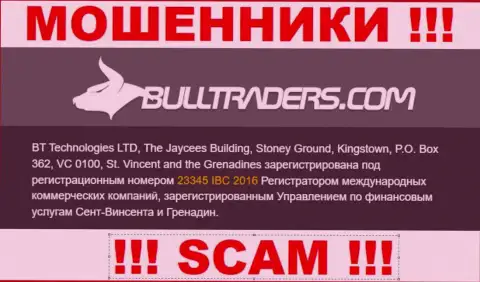 Bull Traders - это ЖУЛИКИ, регистрационный номер (23345 IBC 2016) тому не препятствие
