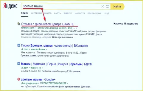 По чудному амурному запросу к Яндексу страница об Экзант в ТОРе